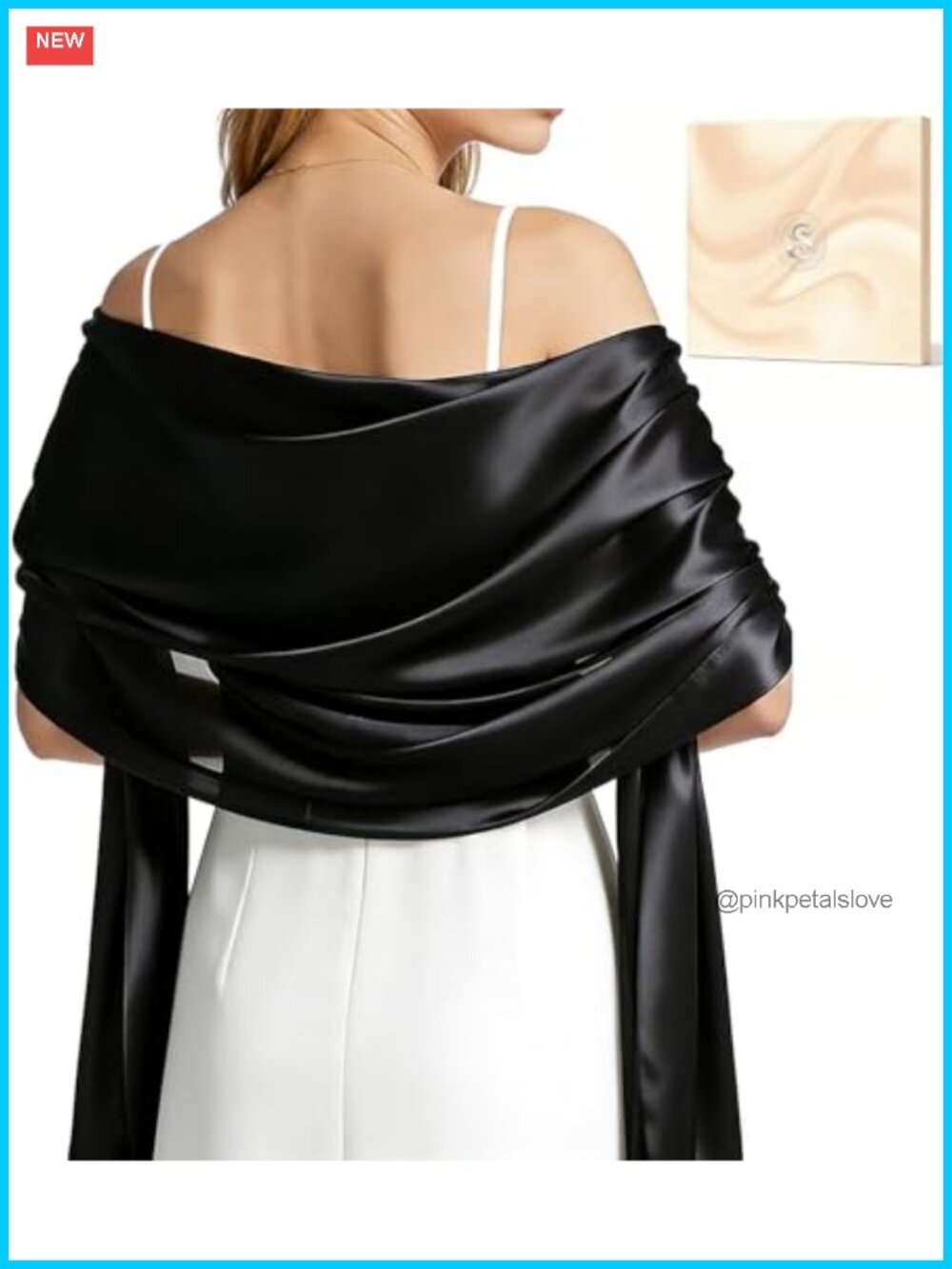 Satin Shawl Wrap for Evening Dresses Wedding Cover Up Scarf